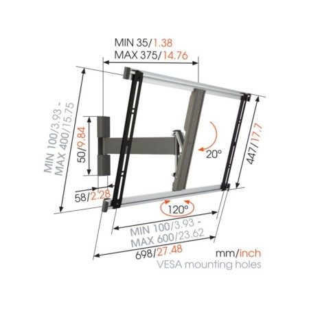Zidni nosač za TV od 40" do 65" Vogels THIN325 Zidni nosač za TV od 40" do 65" Vogels THIN325