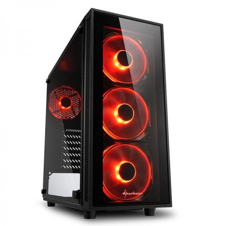 SHARKOON TG4 MIDI TOWER ATX, BEZ NAPAJANJA, CRVENI LED, CRNO