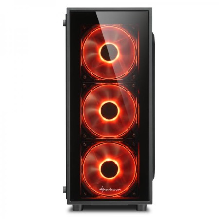 SHARKOON TG4 MIDI TOWER ATX, BEZ NAPAJANJA, CRVENI LED, CRNO