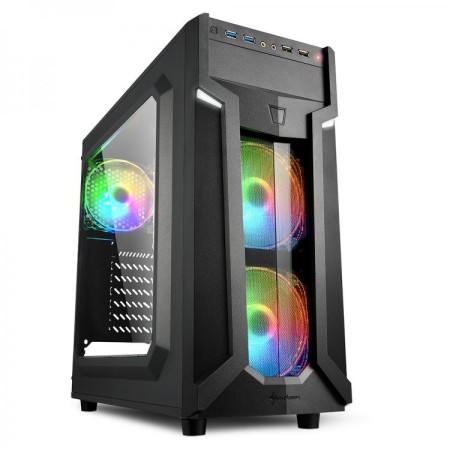 SHARKOON VG6-W RGB MIDI TOWER ATX, BEZ NAPAJANJA, CRNO
