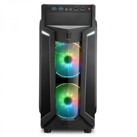 SHARKOON VG6-W RGB MIDI TOWER ATX, BEZ NAPAJANJA, CRNO
