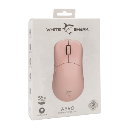 White Shark WGM-5015 AERO bežični miš 10.000 DPI, roza, 55 g White Shark WGM-5015 AERO bežični miš 10.000 DPI, roza, 55 g