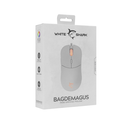 White Shark Bagdemagus GM-5010 bijeli gaming miš 64g Paracord