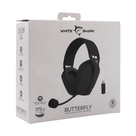 White Shark Butterfly WGH-2442 crne bežične slušalice