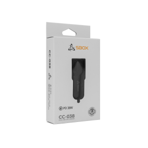 SBOX CC-038 USB auto punjač 38W, crni