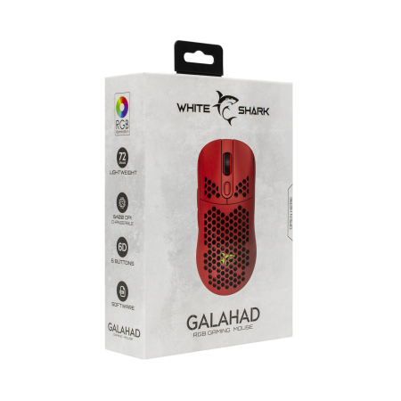 White Shark Galahad GM-5007 crveni gaming miš 6400 DPI 72g