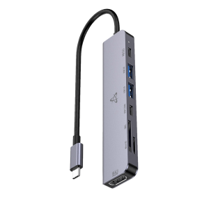 SBOX H-999 USB-C hub 7 u 1 – HDMI, punjenje 100 W, USB i čitač kartica