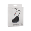White Shark Hexagon USB-C hub 6 u 1 – HDMI, 3× USB 3.0, SD i microSD