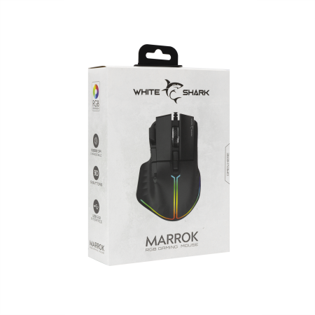 White Shark Marrok GM-9006 crni gaming miš 9 tipki RGB 12000 DPI