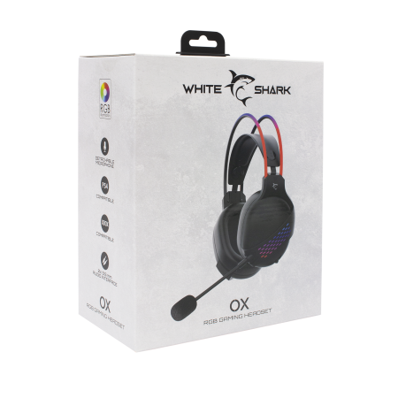 White Shark OX GH-2140 RGB žične gaming slušalice 50mm White Shark OX GH-2140 RGB žične gaming slušalice 50mm