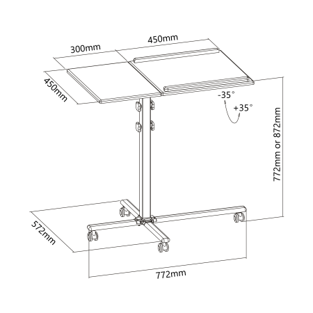 Mobilni podni stalak za projektor s kotačićima, 2 police, 20 kg, SBOX PFS-2 Mobilni podni stalak za projektor s kotačićima, 2 police, 20 kg, SBOX PFS-2