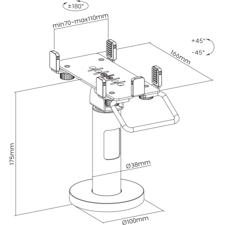 SBOX PTM-05 stalak za POS terminal, okretni 180° SBOX PTM-05 stalak za POS terminal, okretni 180°