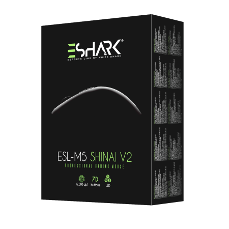 eShark Shinai V2 ESL-M5 gaming miš Pixart PMW3360 12000 DPI 7D