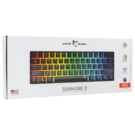 White Shark Shinobi 2 mehanička tipkovnica, US, crveni prekidači White Shark Shinobi 2 mehanička tipkovnica, US, crveni prekidači