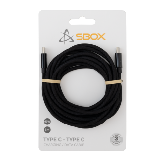SBOX USB Type-C kabel 3 m, 60 W PD, crni (M/M)