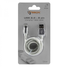 Kabel USB na lightning, Apple iPhone 7, 1,5 m, blister, srebrni, SBOX