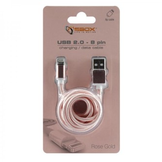 Kabel USB na lightning, Apple iPhone 7, 1,5 m, blister, zlatno-roza, SBOX